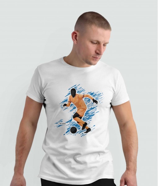 Мъжка тениска с щампа Спортни Илюстрации The legend of football - TShirtArtShop.com